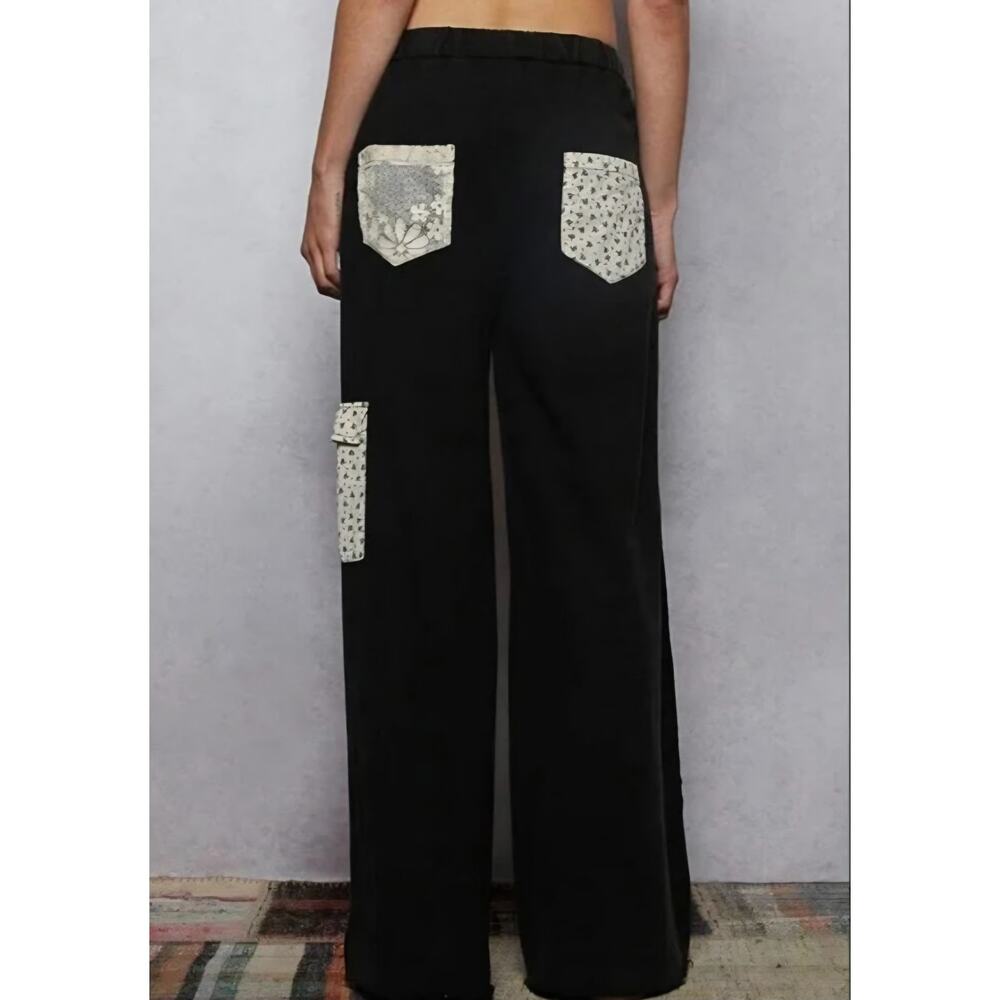 POL Wide Leg Patchwork Star Pants Women's Size Medium NWOT - Picture 3 of 9